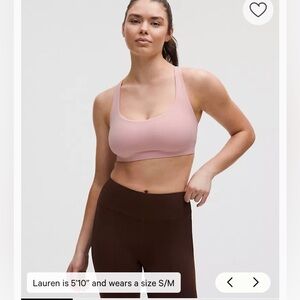 Lululemon FlexyFlex Strappy Yoga Bra D-DDD Cup Pink Haze S/M NWT